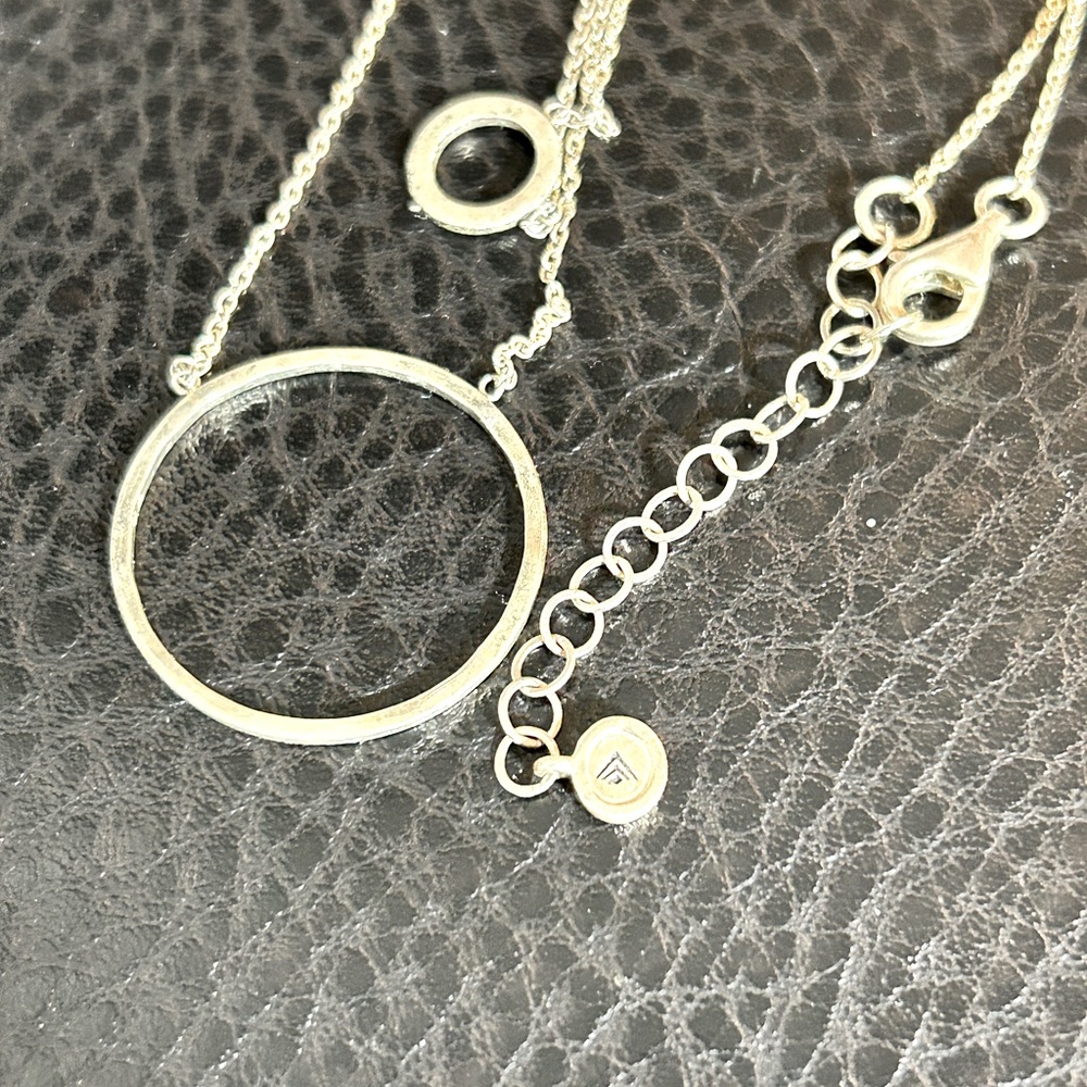 Silpada Sterling Silver Necklace with Delicate Chain and Circular Pendant